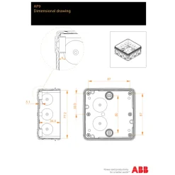 Clearance AP9 forgreningsdåse, 86x86x39 mm, Samledåser
