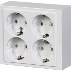 New Jussi/Impressivo 4-dobbelt schuko stikkontakt, hvid Stikkontakter