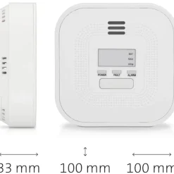 kuliltealarm med display, 10 års batteritid Røgalarmer & Brandsikring
