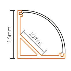 Hot All Light aluprofil 6, hjørne, 2 meter Led Skinner