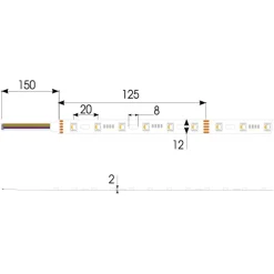 Online Z-Cell LED strip, farvet + hvidt lys, 2700K, Led Strips