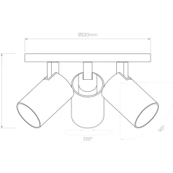 Outlet Astro Ascoli Triple Round spotlampe, 3 spots, Tilbud|Indendørs Belysning