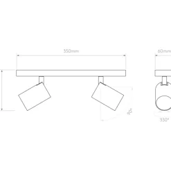 Astro Ascoli Twin spotlampe, 2 spots, Loftlamper|Indendørs Belysning