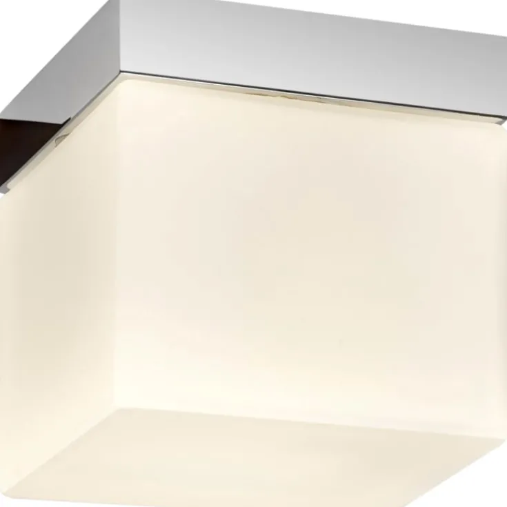 Discount Astro Sabina Square påbygningslampe, krom/hvid Loftlamper