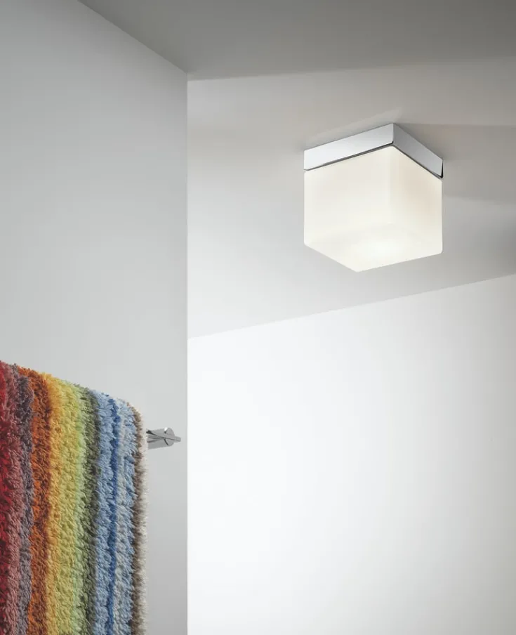 Discount Astro Sabina Square påbygningslampe, krom/hvid Loftlamper