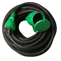 Discount Blue Electric Kabelsæt, Slagfast, 3x1,5 mm², 25 meter, grøn/sort Forlængerledninger