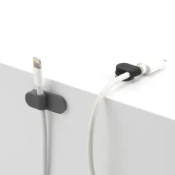 Magdrop kabelholder, magnet, grå - 3 stk Mobil, Pc & Data