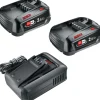 Clearance Bosch batterisæt, med 2 batterier og 1 oplader, 18V 2 x 2,5 Ah Batterier & Opladere