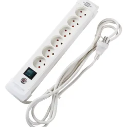 Discount stikdåse med 6 udtag, jord, 3M ledning + afb Stikdåser