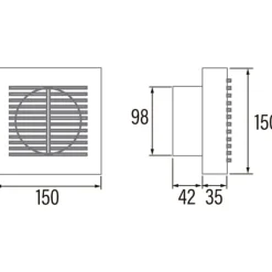 Online B10 badventilator, Ø100 mm, hvid Badeværelsesventilatorer