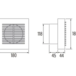 New B12 badventilator, Ø120 mm, hvid Badeværelsesventilatorer