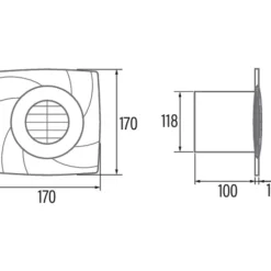 Online B12 Plus badventilator, Ø120 mm, hvid Badeværelsesventilatorer