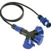 Sale CEE fordeler med 3 udtag, 2 meter ledning, 230V, 3P/16A Industrimateriel|Cee Adaptere & Forgrenere