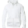 Clearance Basic hoodie med lynlås, hvid, str. 2XL Trøjer, Hoodies Og Sweatshirts