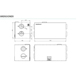 New HCH 5 MK II ventilationsanlæg med varmegenvinding, Ø160 mm Varmegenvinding