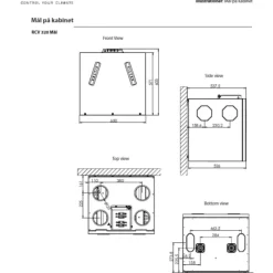 Hot RCV 320 P2 ventilationsanlæg med varmegenvinding Ø125 mm Varmegenvinding