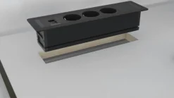 Sale indbygget stikkontakt, 3 stik, A+C USB-oplader, sort Stikdåser