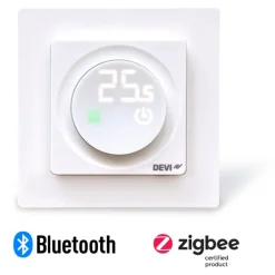 Clearance reg Display Connect termostat, Zigbee & Bluetooth, hvid El Gulvvarme|Devi