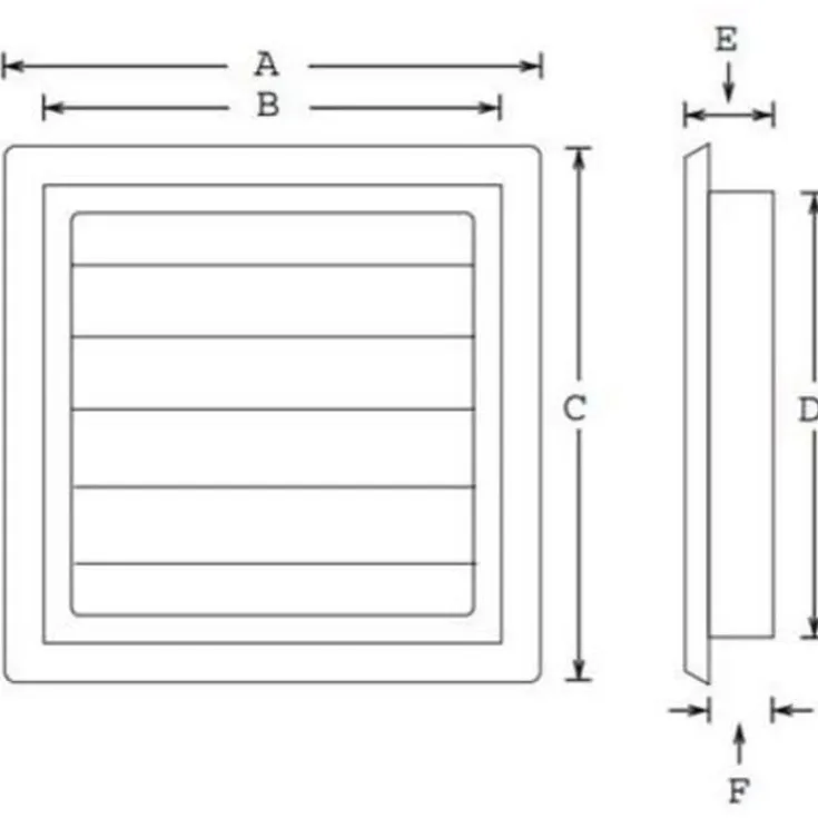 Best jalousirist 100x150 mm, Ventilationsriste|Duka