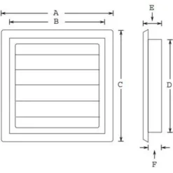 Hot jalousirist, 150x150 mm, Ventilationsriste|Duka