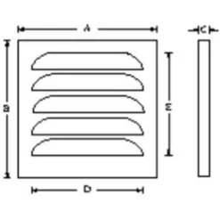 Outlet jalousirist, 150x150 mm, varmgalvaniseret Ventilationsriste|Duka