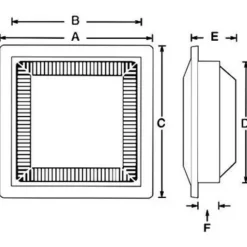 Clearance klapventil, 150x150 mm, åben model, hvid Ventiler|Duka