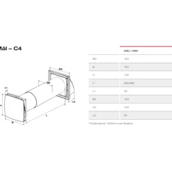 One C4 ventilator med varmegenvinding, Ø100 mm, hvid Varmegenvinding|Duka