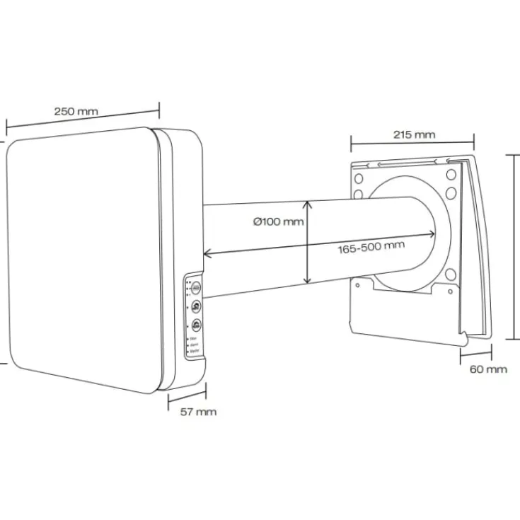 Hot One Pro 25 S ventilator med varmegenvinding, Ø100 mm, hvid Varmegenvinding|Duka