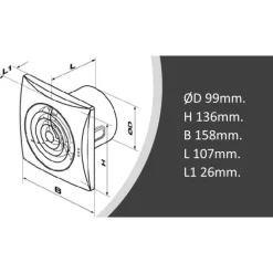 Sale Pro 30 TH badventilator, fugtstyring, timer, Ø100 mm, hvid Duka|Badeværelsesventilatorer