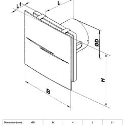 Clearance Pro 70 TH badventilator, fugtstyring, timer Ø100 mm, hvid Duka|Badeværelsesventilatorer