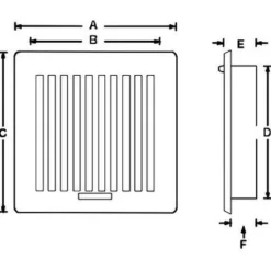 Discount skydeventil, 150x150 mm, hvid Ventiler|Duka