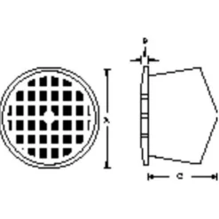 Hot ventilrist, Ø77 mm, aluminium Ventilationsriste|Duka