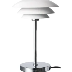 DL20 bordlampe, krom/hvid Dyberg Larsen