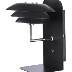 Online DL20 væglampe med USB, sort Dyberg Larsen