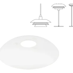 Clearance reserveglas til DL20 lamper, midterste skærm (universal) Reserveglas|Dyberg Larsen