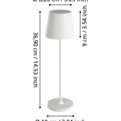Hot Cabozo genopladelig bordlampe, USB-C, hvid Genopladelige Lamper|Bordlamper
