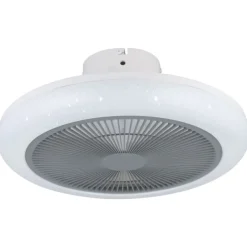 Discount Kostrena ventilator med lys, hvid/grå Loftventilatorer