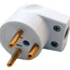 Hot E-line EDB vinkelstikprop, med jord, hvid Stikpropper