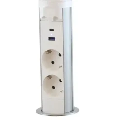 Online E-Line pop-up motor stikdåse med 1 udtag & USB A+C, schuko Stikdåser