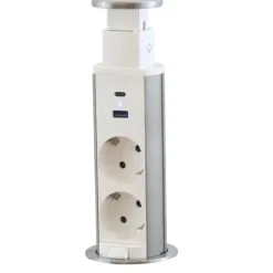 Sale E-Line pop-up stikdåse med 2 udtag & USB A+C, schuko Stikdåser