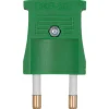 Clearance E-line stikprop, flad, uden jord, grøn Stikpropper
