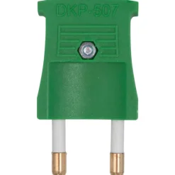 Clearance E-line stikprop, flad, uden jord, grøn Stikpropper