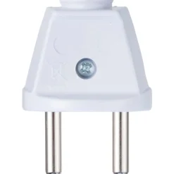 Outlet E-line stikprop, rund, uden jord, hvid Stikpropper