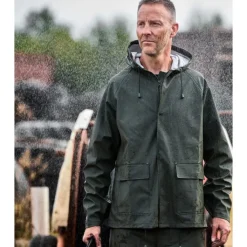 Discount Eka Outdoor regnjakke PU/PVC, oivengrøn, tr. Regntøj