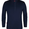 Hot FE Engel Grandad langærmet t-shirt, marineblå, str. 2XL T-Shirts & Poloshirts