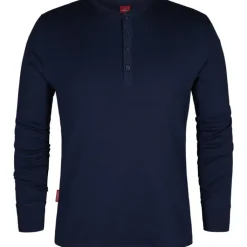 Hot FE Engel Grandad langærmet t-shirt, marineblå, str. 2XL T-Shirts & Poloshirts