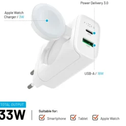 Online USB-A & C adapter med Apple watch oplader Mobil, Pc & Data