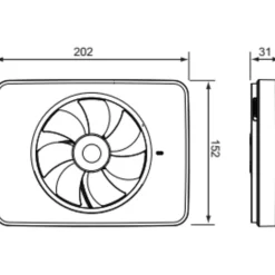Outlet Intellivent 2.0 badventilator, fugtstyring, timer, Ø100 mm, Badeværelsesventilatorer