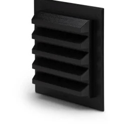 Outlet jalousirist, 115x115 mm, sort Badeværelsesventilatorer