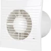 Outlet S125 badventilator, fugtstyring, timer, hvid Badeværelsesventilatorer